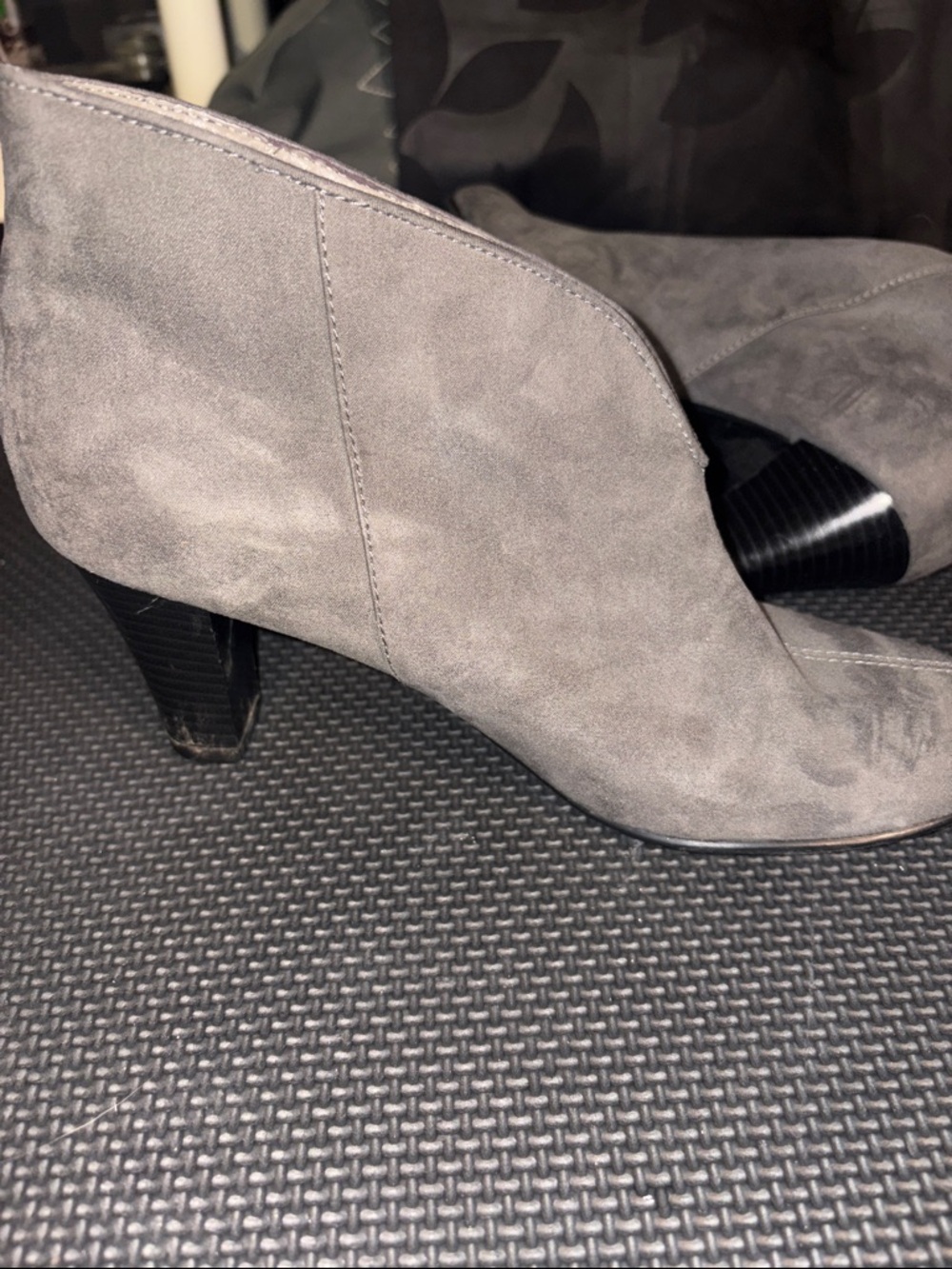 A2 By Aerosoles Grey Suede Ankle Booties